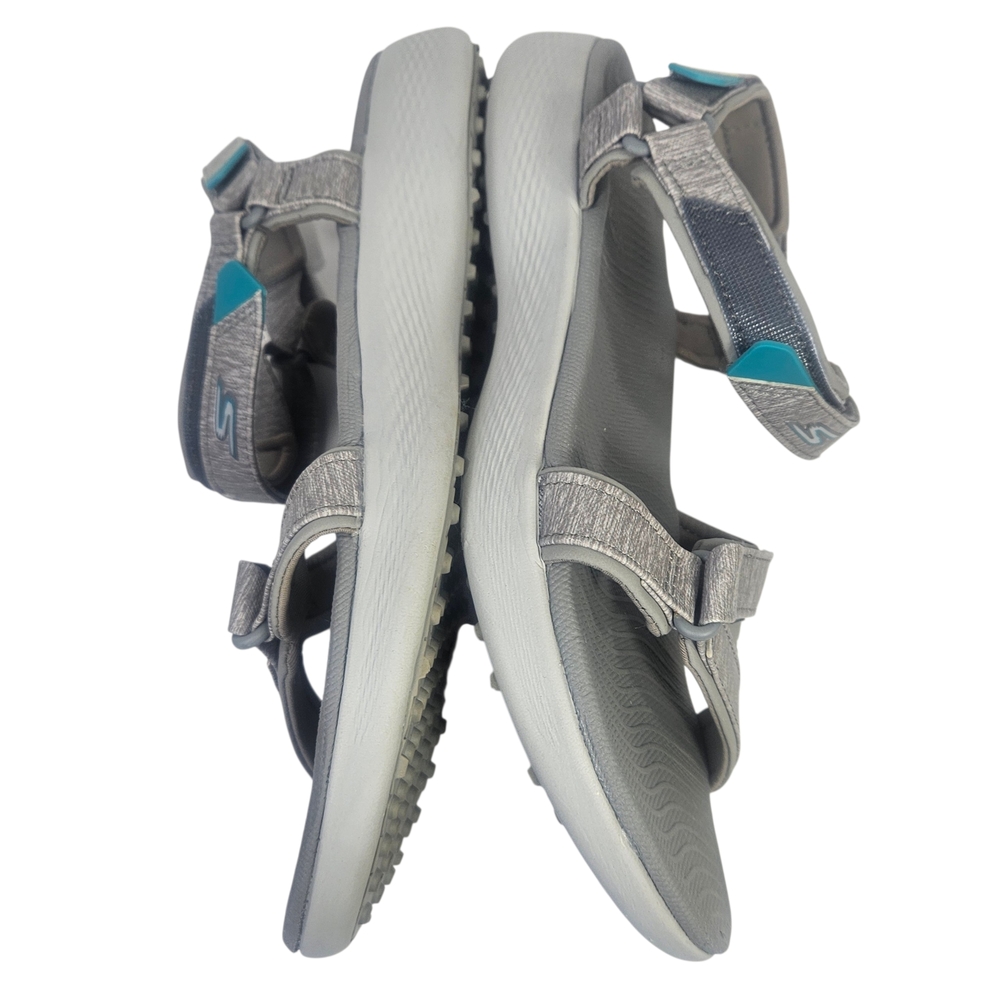 Skechers Gray Sandals with Teal Accents - Picture 5 of 8
